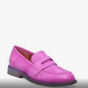 A.S.98 VERN leather suede Penny Loafers Fuschia Slip on sz. 41. NWT